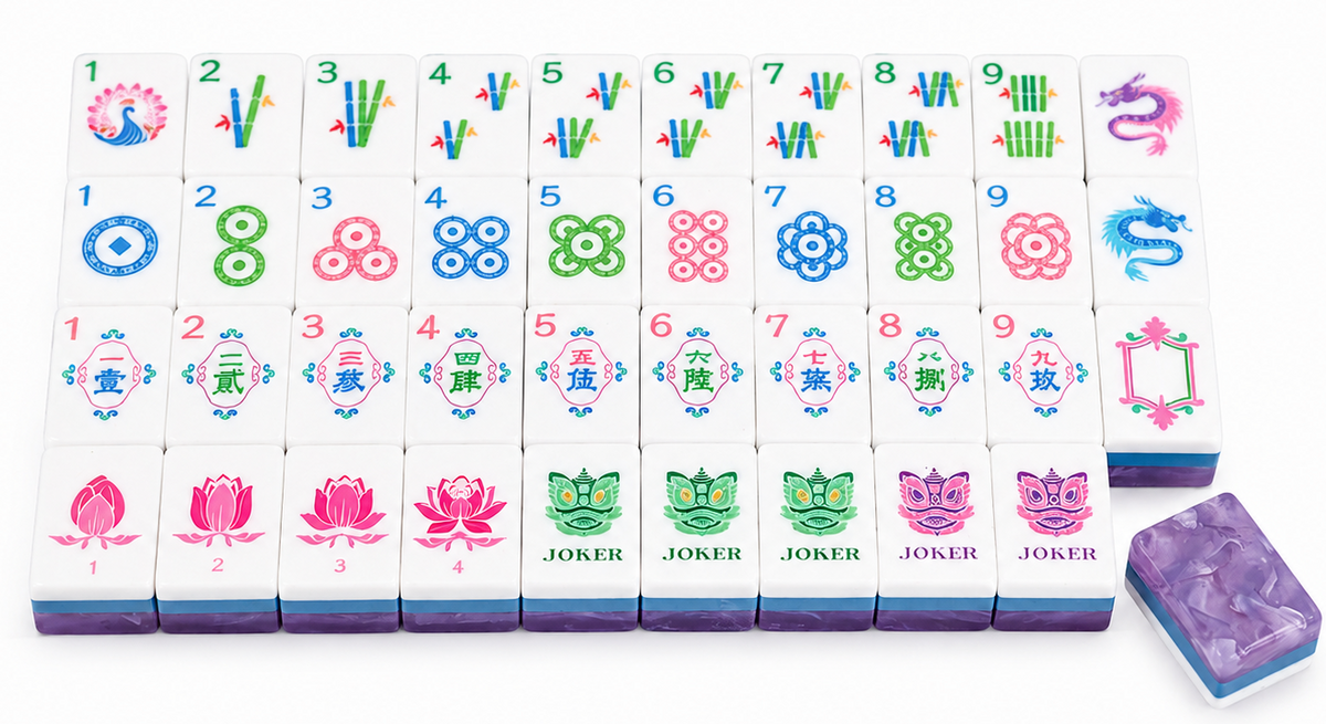 PANDATIME Garden Party Mahjong Set - Lavender Cloud