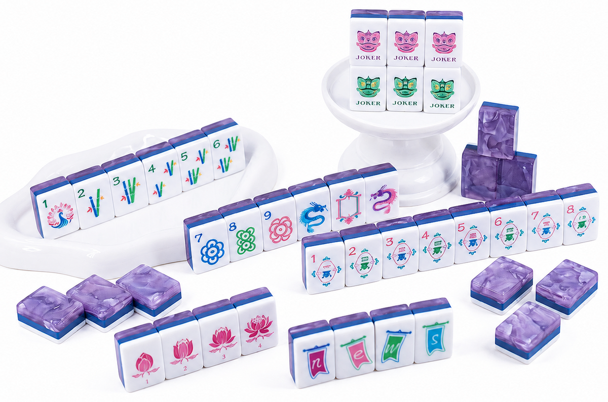 PANDATIME Garden Party Mahjong Set - Lavender Cloud