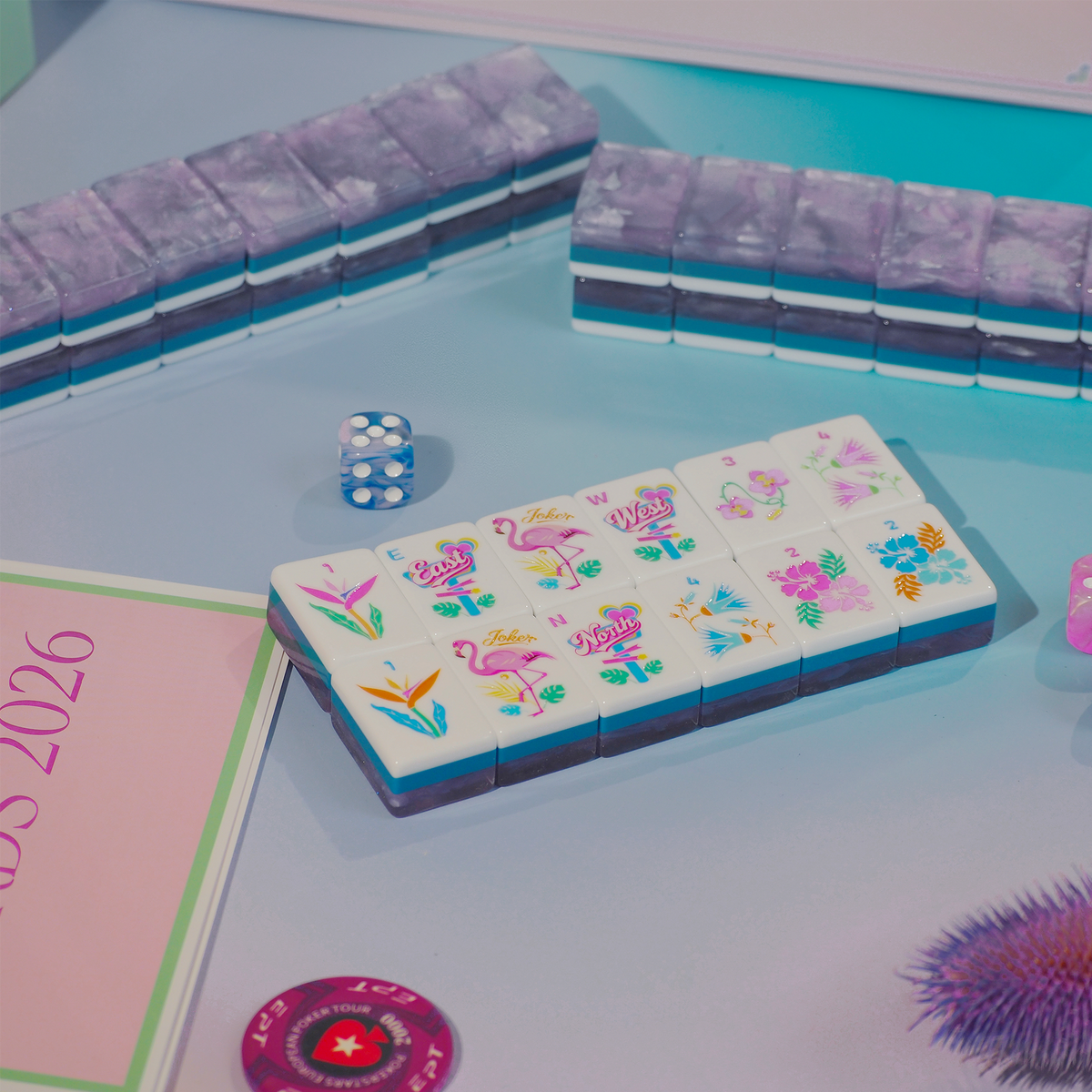 PANDATIME Palm Beach Mahjong Set - Lavender Cloud