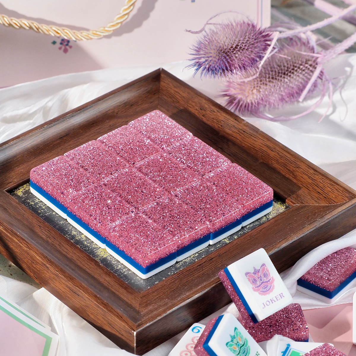 PANDATIME Garden Party Mahjong Set - Pink Stardust