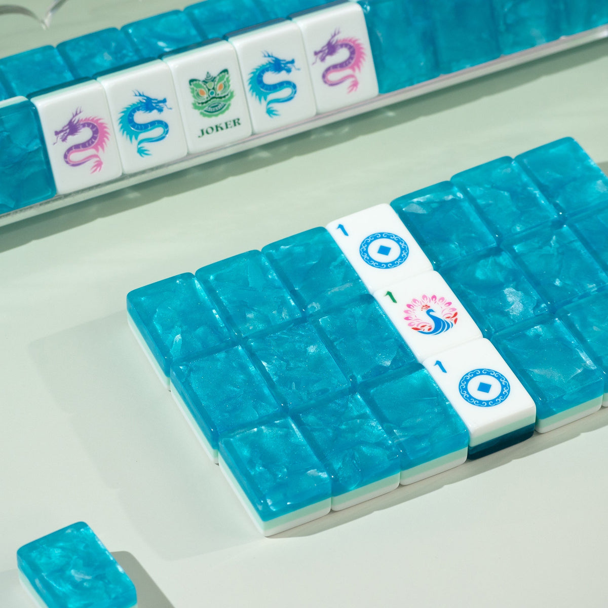 PANDATIME Garden Party Mahjong Set - Aqua Lagoon