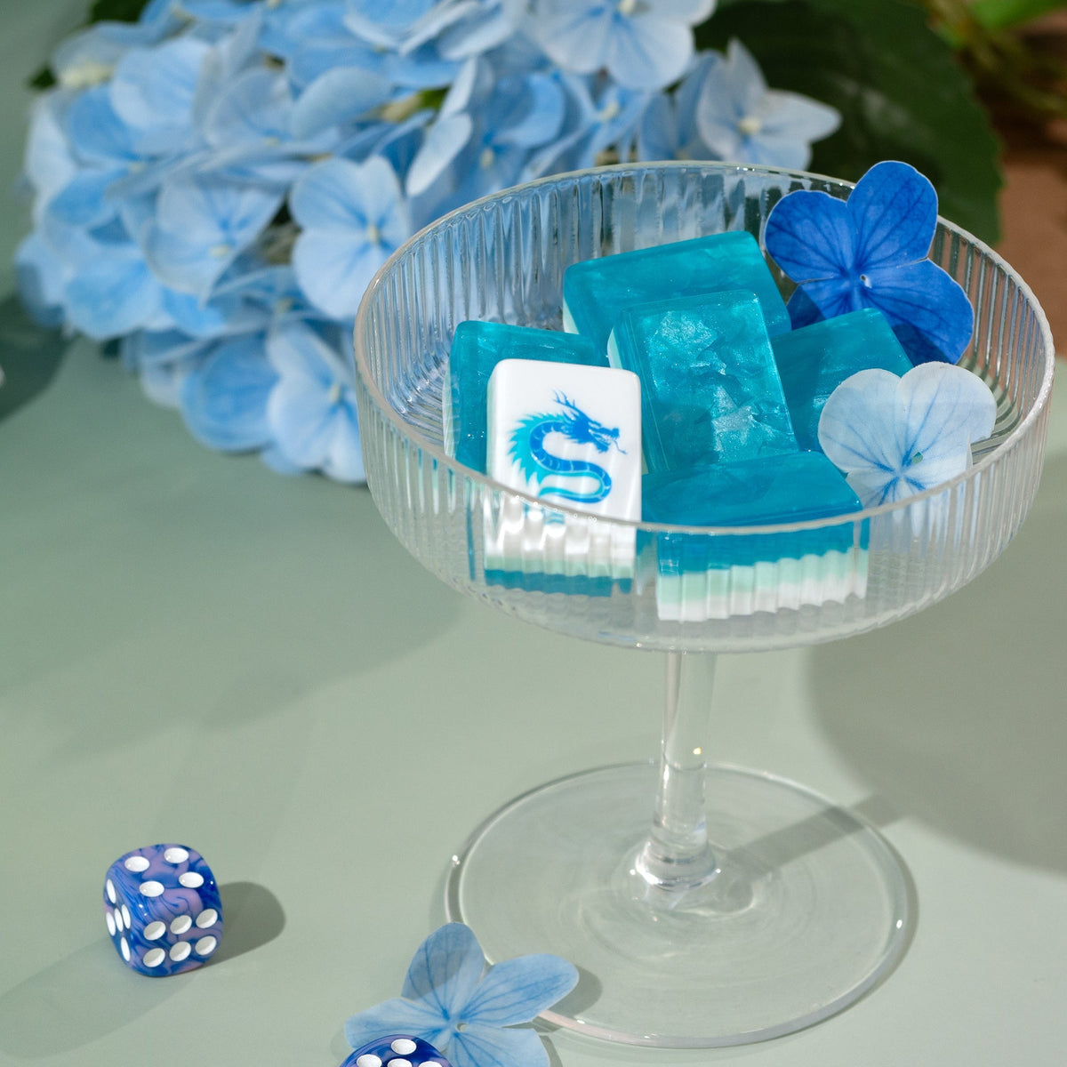 PANDATIME Garden Party Mahjong Set - Aqua Lagoon