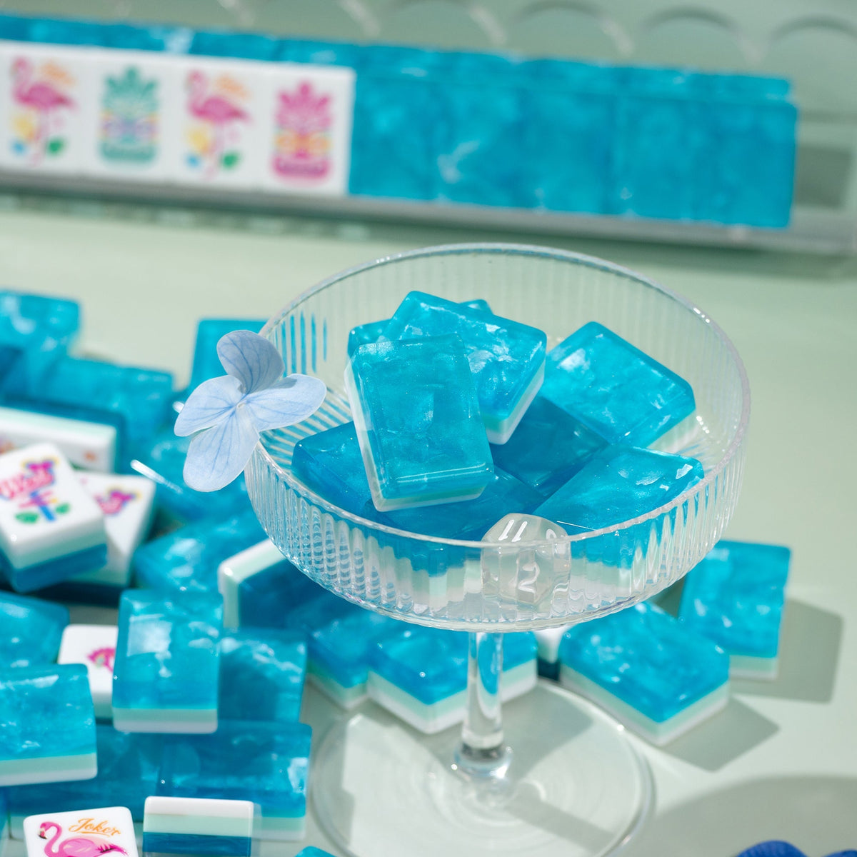 PANDATIME Palm Beach Mahjong Set - Aqua Lagoon