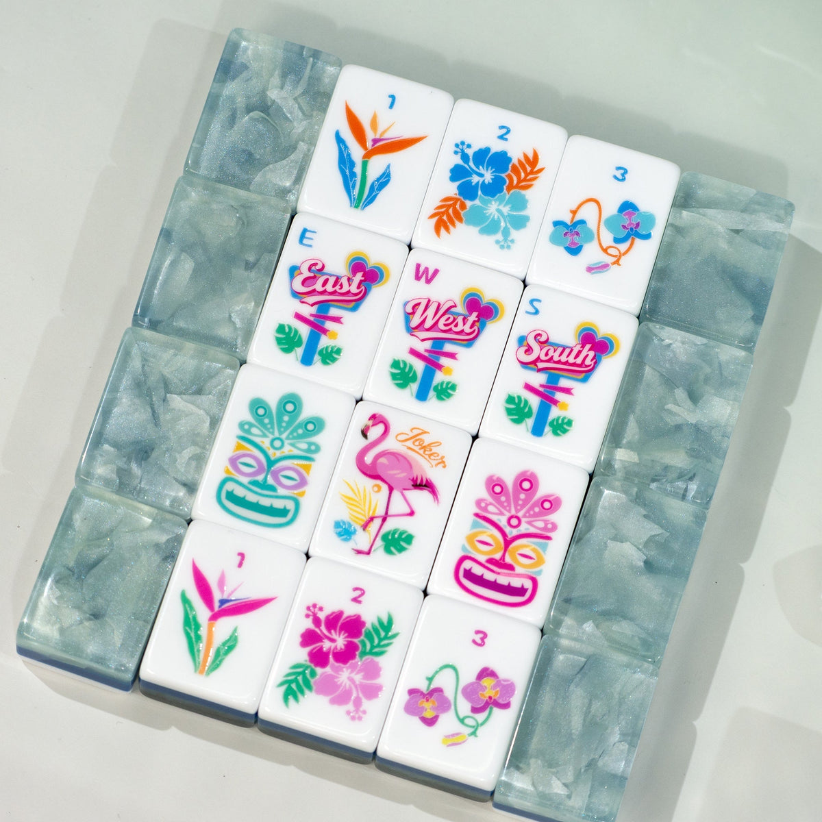 PANDATIME Palm Beach Mahjong Set - Moonstone Pearl