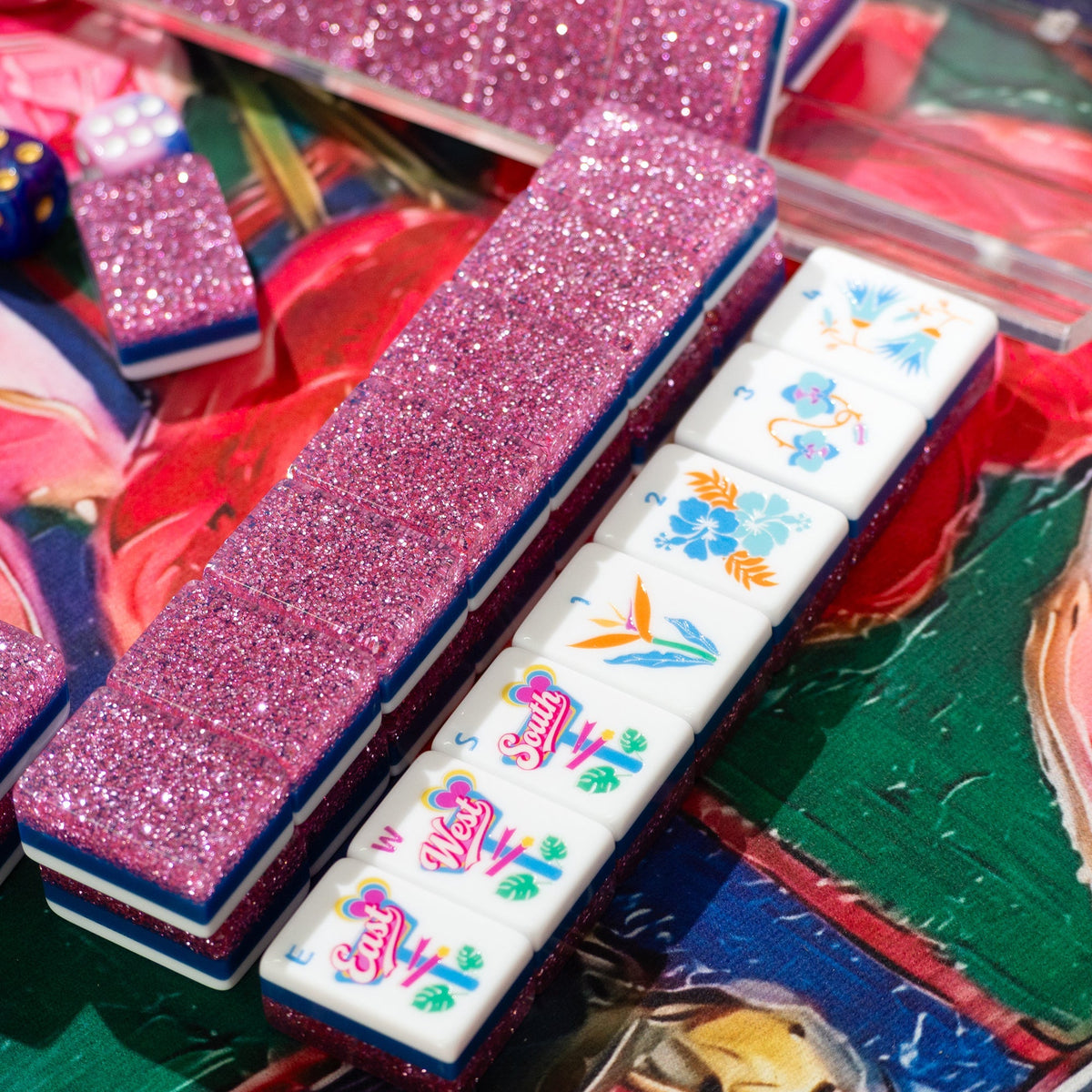 PANDATIME Palm Beach Mahjong Set - Pink Stardust