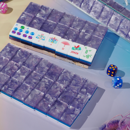 PANDATIME Jade Bloom Mahjong Set - Lavender Cloud
