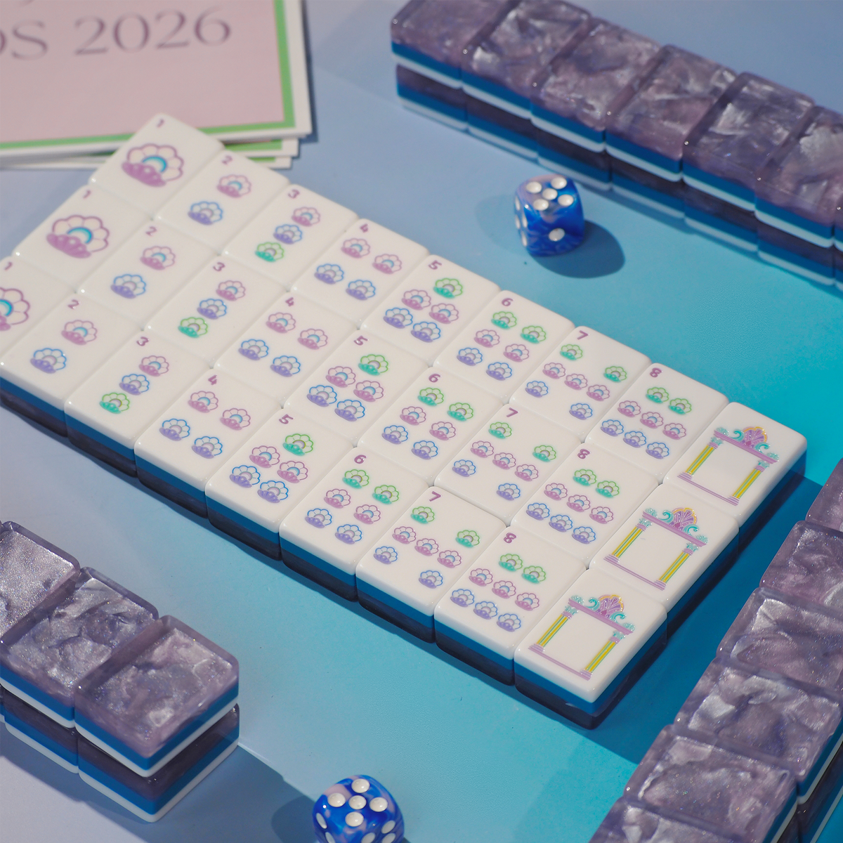 PANDATIME Palm Beach Mahjong Set - Lavender Cloud