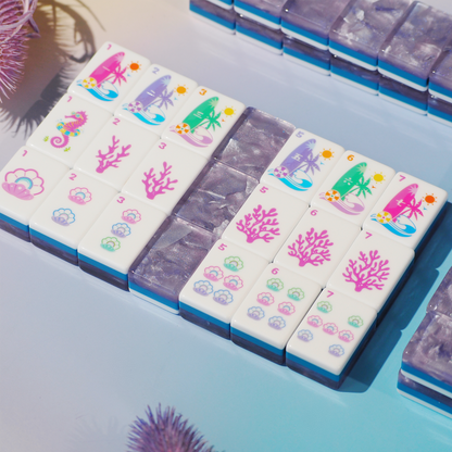 PANDATIME Palm Beach Mahjong Set - Lavender Cloud