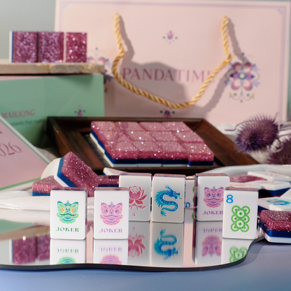 PANDATIME Garden Party Mahjong Set - Pink Stardust