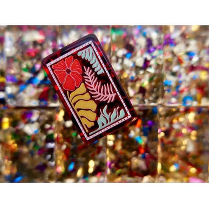 Luxury Red & Gold American Mahjong Set – Floral, Botanical & Jewel-Inspired Design