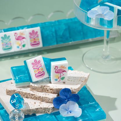 PANDATIME Palm Beach Mahjong Set - Aqua Lagoon