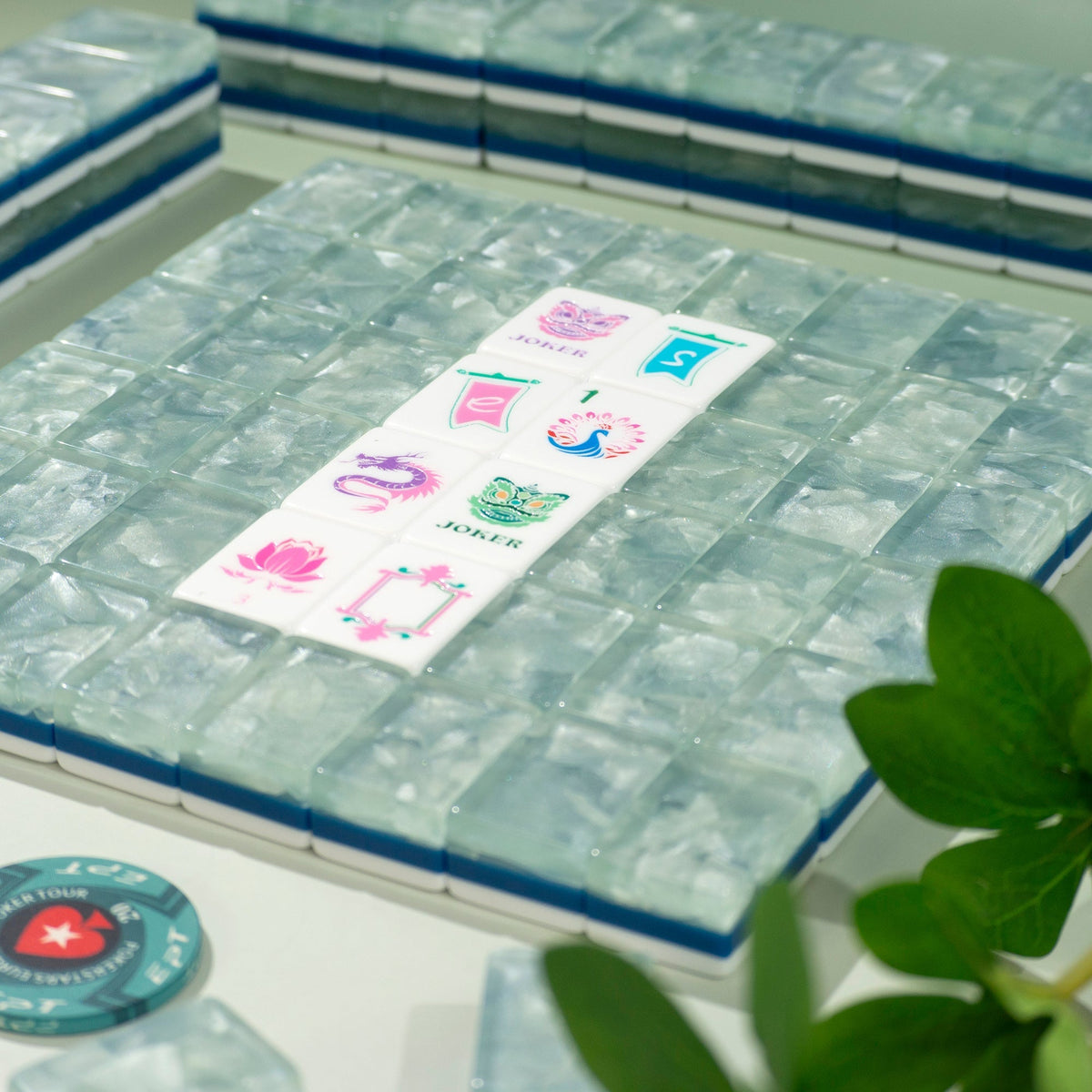 PANDATIME Garden Party Mahjong Set - Moonstone Pearl