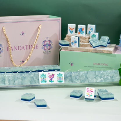 PANDATIME Palm Beach Mahjong Set - Moonstone Pearl
