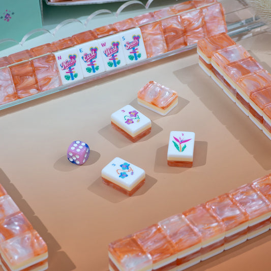 PANDATIME Palm Beach Mahjong Set - Coral Glow