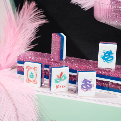 PANDATIME Jade Bloom Mahjong Set - Pink Stardust