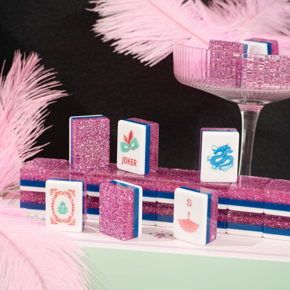 PANDATIME Jade Bloom Mahjong Set - Pink Stardust