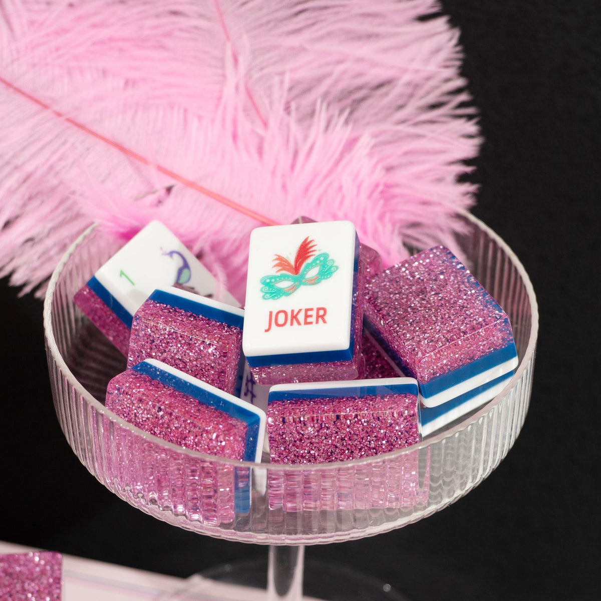 PANDATIME Jade Bloom Mahjong Set - Pink Stardust
