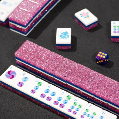 PANDATIME Jade Bloom Mahjong Set - Pink Stardust