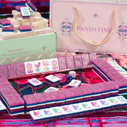 PANDATIME Palm Beach Mahjong Set - Pink Stardust