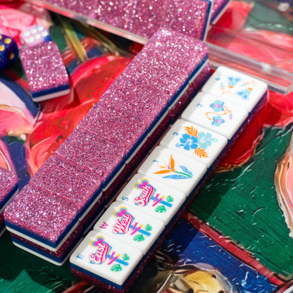 PANDATIME Palm Beach Mahjong Set - Pink Stardust