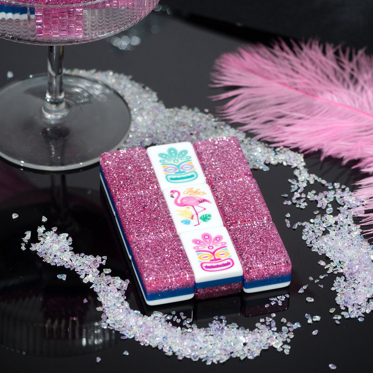 PANDATIME Palm Beach Mahjong Set - Pink Stardust
